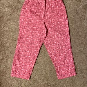 Talbots Pink Floral Cropped Pants sz 10P.    JH